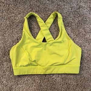 Lululemon neon yellow sports bra